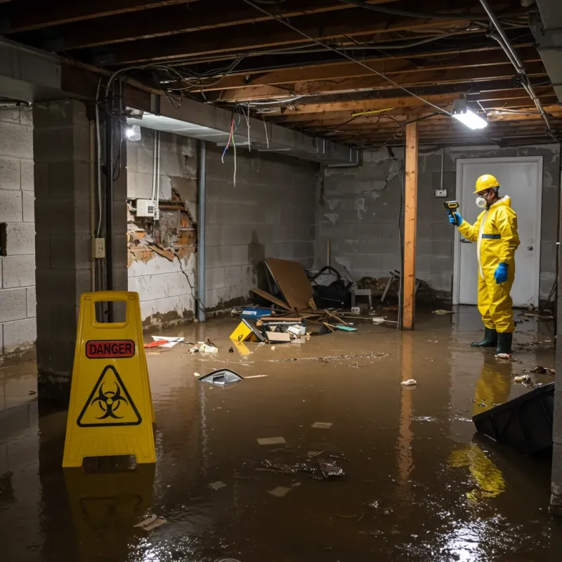 Flooded Basement Electrical Hazard in Mechanicsville, VA Property