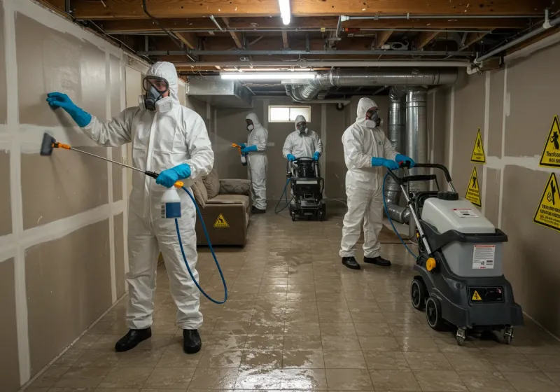 Basement Moisture Removal and Structural Drying process in Mechanicsville, VA